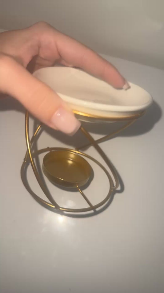 Brûleur de Cire Élégance Dorée ✨